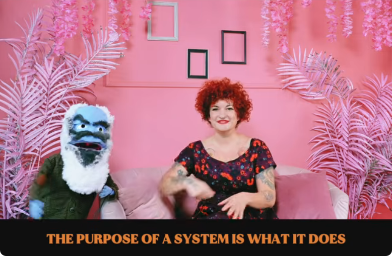 Carsie Blanton with a puppet named Stafford.